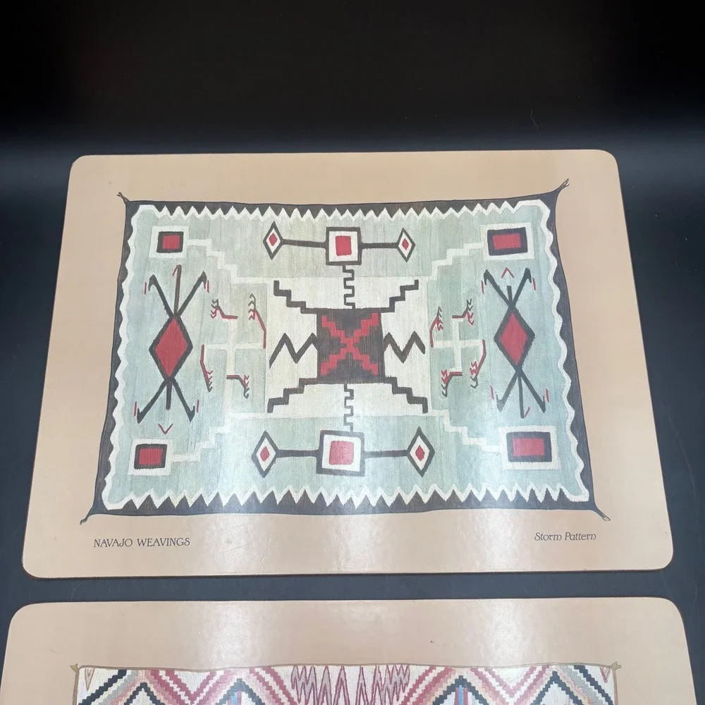 Vtg Pimpernel Navajo Weavings Cork Back Placemats Set of 4 Made in England